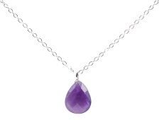 Collier Argent 925 Améthyste Goutte
