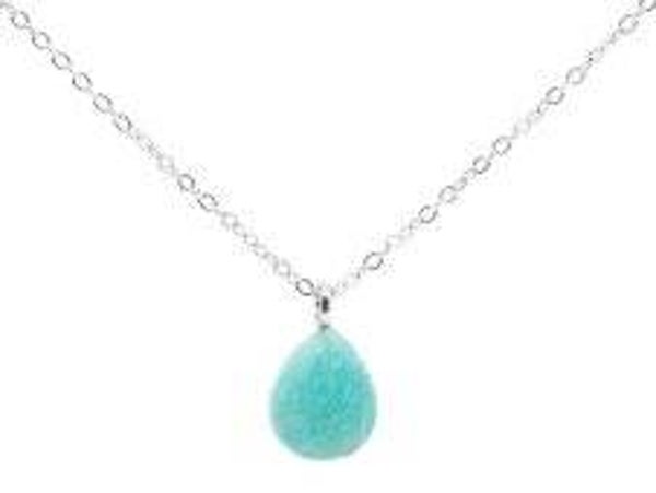 Collier Argent 925 Amazonite Goutte