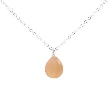 Collier Argent 925 Pierre de Soleil Goutte