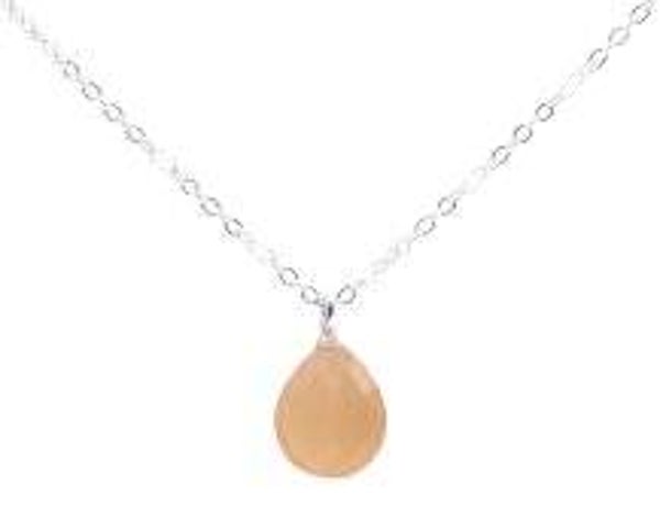 Collier Argent 925 Pierre de Soleil Goutte
