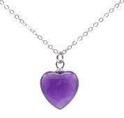 Collier Argent 925 Améthyste Coeur