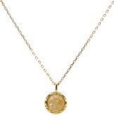 Collier Argent 925 Citrine Naturelle Ronde