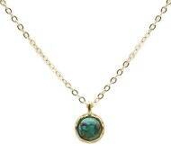 Collier Argent 925 Turquoise Ronde