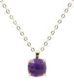 Collier Argent 925 Améthyste Carrée