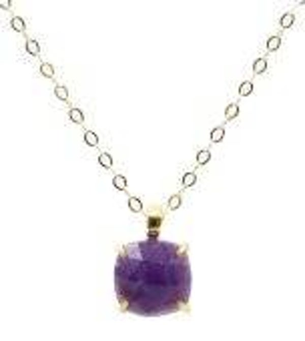 Collier Argent 925 Améthyste Carrée