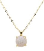 Collier Argent 925 Pierre de Lune Carrée