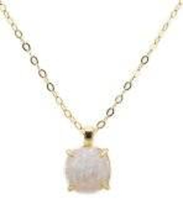 Collier Argent 925 Pierre de Lune Carrée