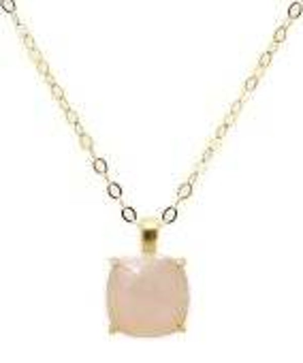 Collier Argent 925 Quartz Rose Carré