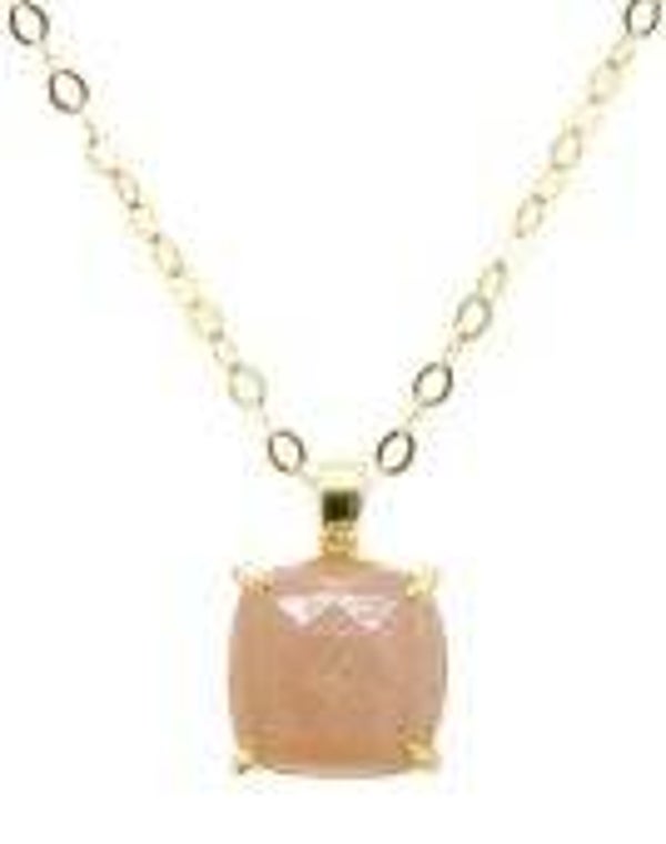 Collier Argent 925 Pierre de Soleil Carrée