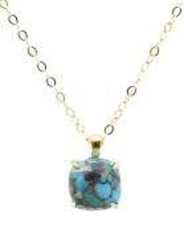 Collier Argent 925 Turquoise Carrée