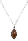 Collier Argent 925 'Larme Argentée' - Grenat