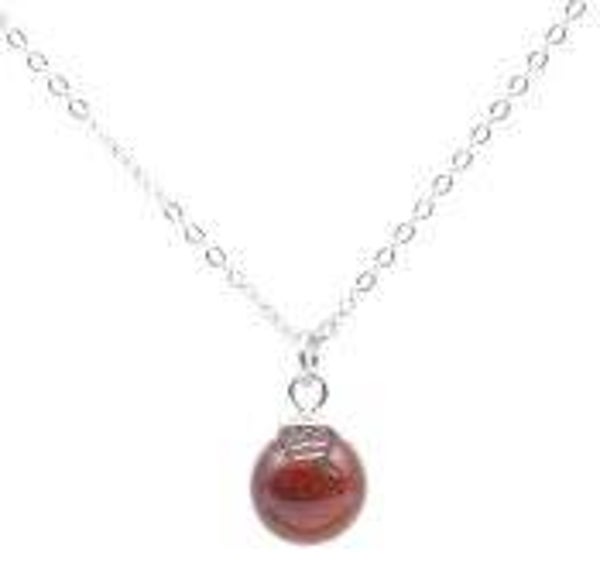 Collier Argent 925 Grenat Boule
