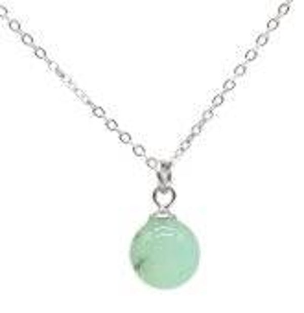 Collier Argent 925 Jade Verte Boule