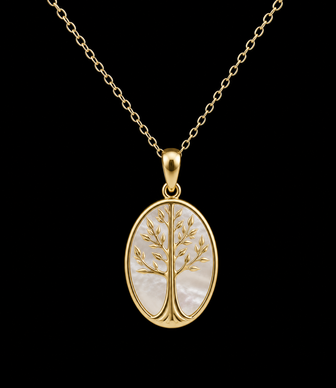 Collier Argent 925 Aigue Marine & Arbre de Vie