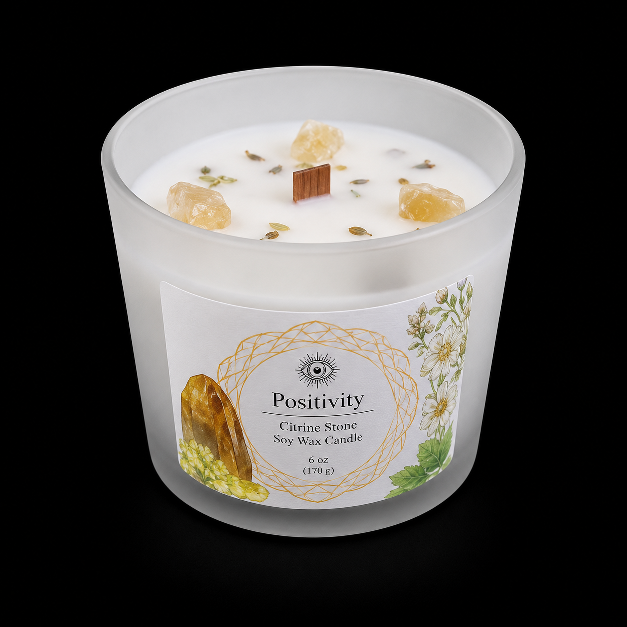 Bougie Green Tree 'Positivité' Citrine + Thé vert 256g
