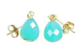 Boucles d'oreilles Argent 925 'Ondée Dorée' - Amazonite