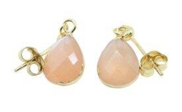 Boucles d'oreilles Argent 925 'Ondée Dorée' - Pierre de Soleil