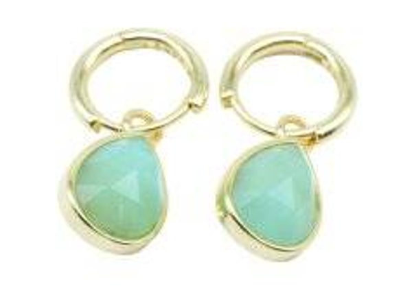 Boucles d'oreilles Argent 925 'Halo Minéral' - Jade Vert