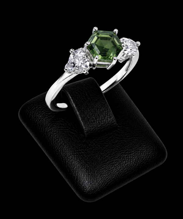 Bague Argent 925 'Flocon d'Argent' - Agate Mousse