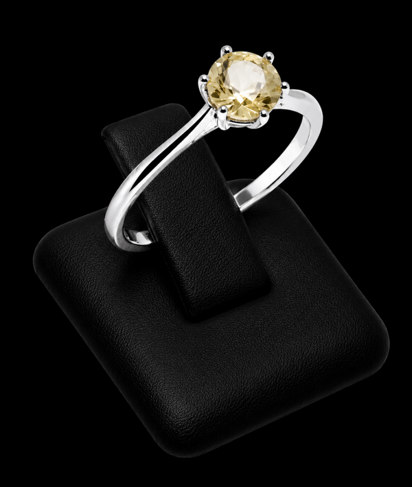 Bague Argent 925 'Rond Sublime' - Citrine