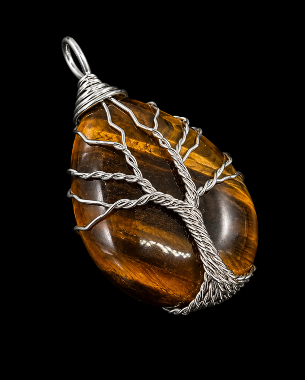 Pendentif Arbre de Vie - Oeil de Tigre 4cm