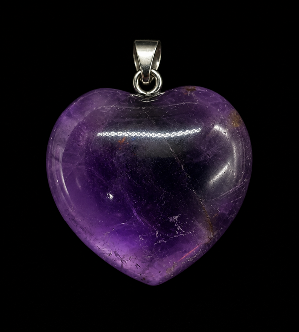 Pendentif Coeur Améthyste 2.5cm