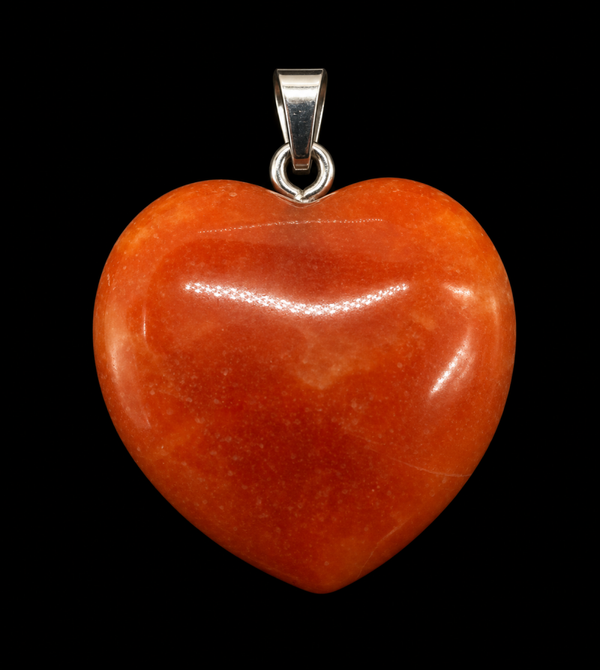 Pendentif Coeur Aventurine Orange 2.5cm