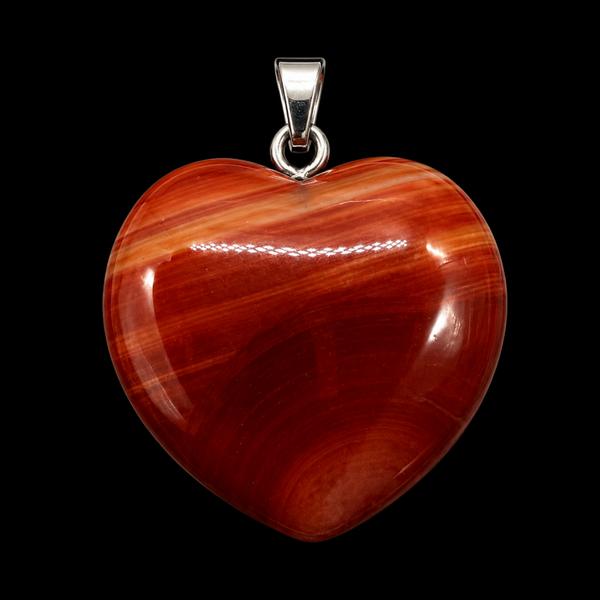 Pendentif Coeur Cornaline 2.5cm