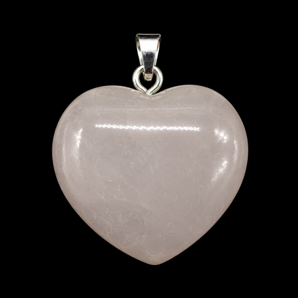 Pendentif Coeur Cristal de Roche 2.5cm