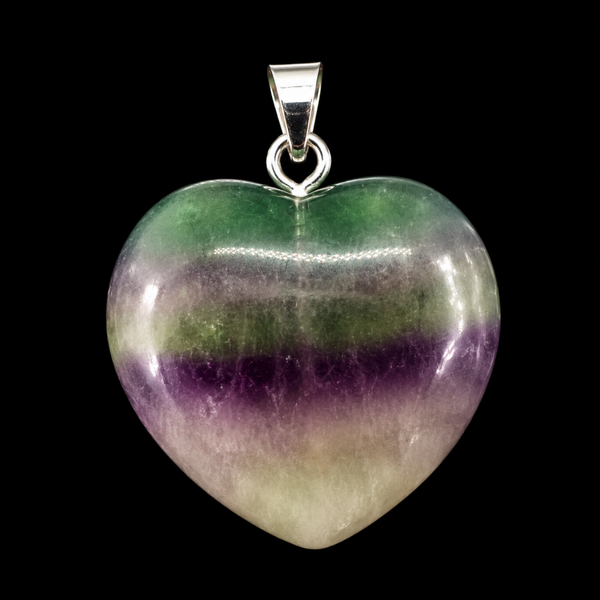 Pendentif Coeur Fluorite Multi 2.5cm