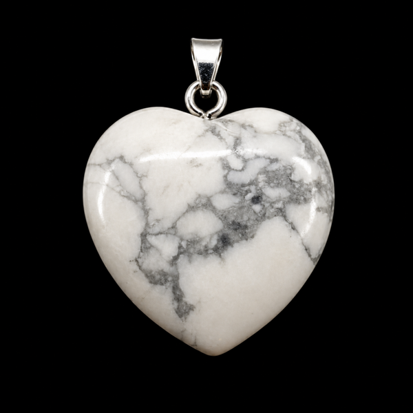 Pendentif Coeur Howlite 2.5cm