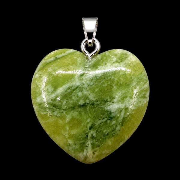 Pendentif Coeur Jade Verte 2.5cm