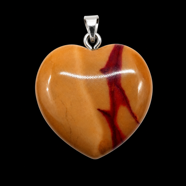 Pendentif Coeur Jaspe Mokaïte 2.5cm