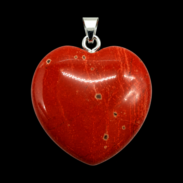 Pendentif Coeur Jaspe Rouge 2.5cm
