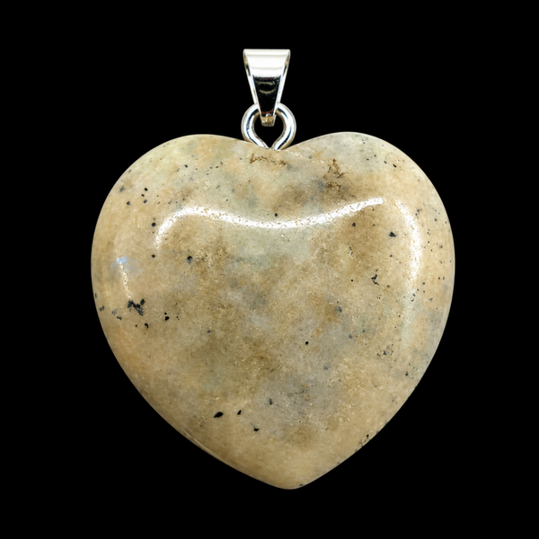 Pendentif Coeur Labradorite Blanche 2.5cm