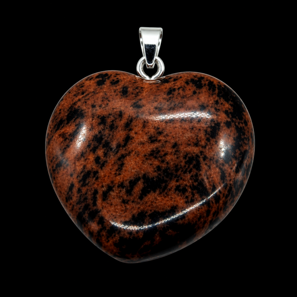 Pendentif Coeur Obsidienne Mahogany 2.5cm