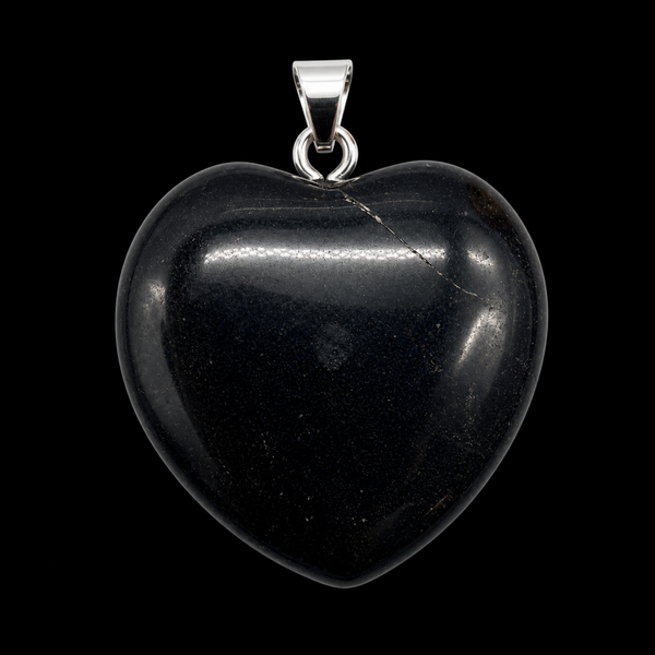 Pendentif Coeur Obsidienne Noire 2.5cm