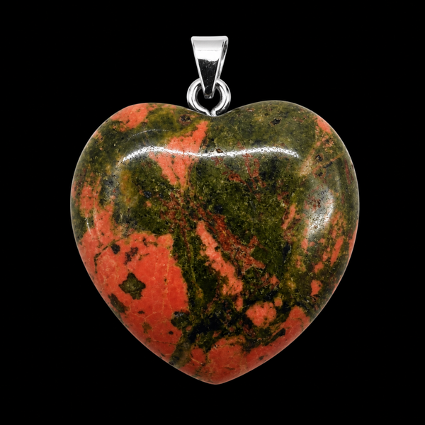 Pendentif Coeur Unakite 2.5cm