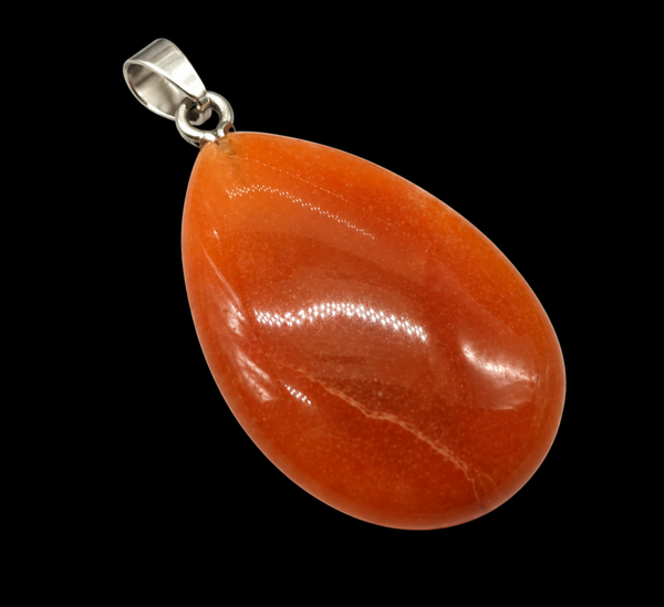 Pendentif Larme Aventurine Orange 3cm