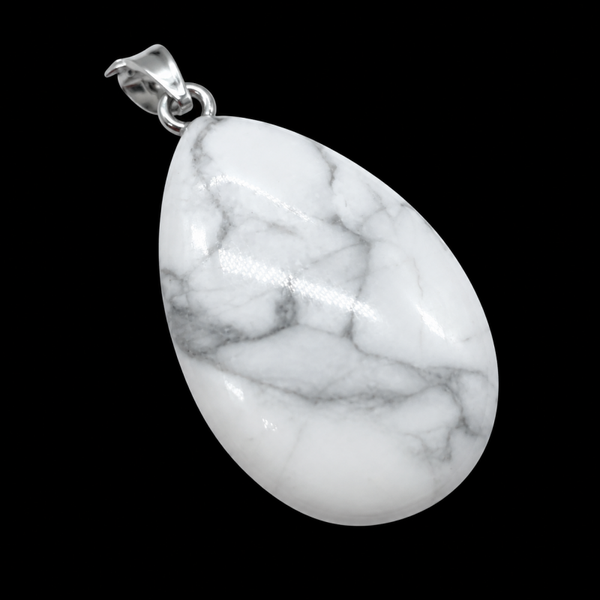 Pendentif Larme Howlite 3cm