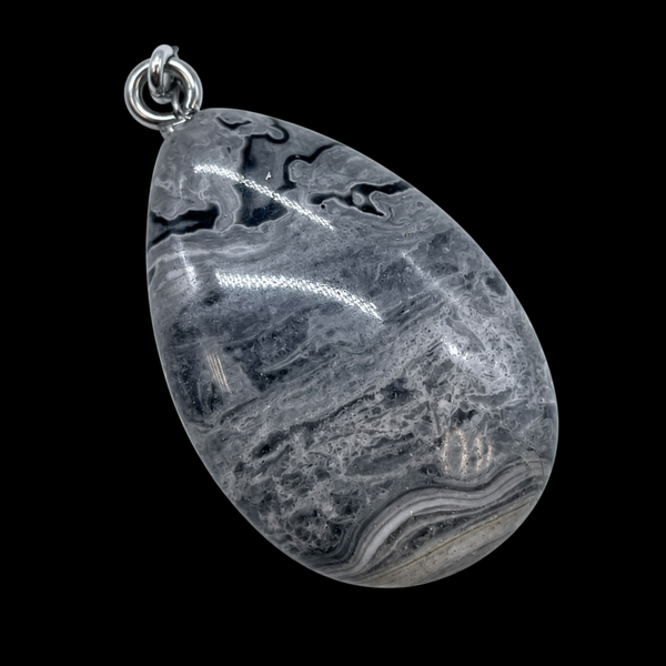 Pendentif Larme Jaspe Cartographiée 3cm