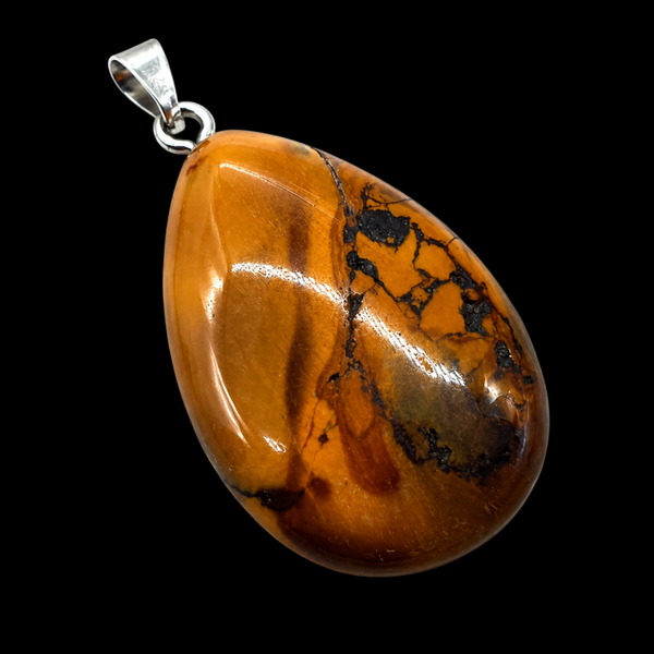 Pendentif Larme Jaspe Mokaïte 3cm