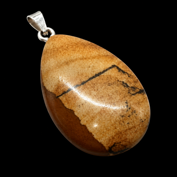 Pendentif Larme Jaspe Paysage 3cm