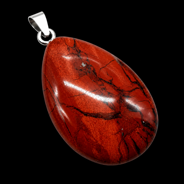 Pendentif Larme Jaspe Rouge 3cm
