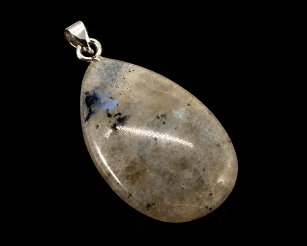 Pendentif Larme Labradorite blanche 3cm PTL-LABB