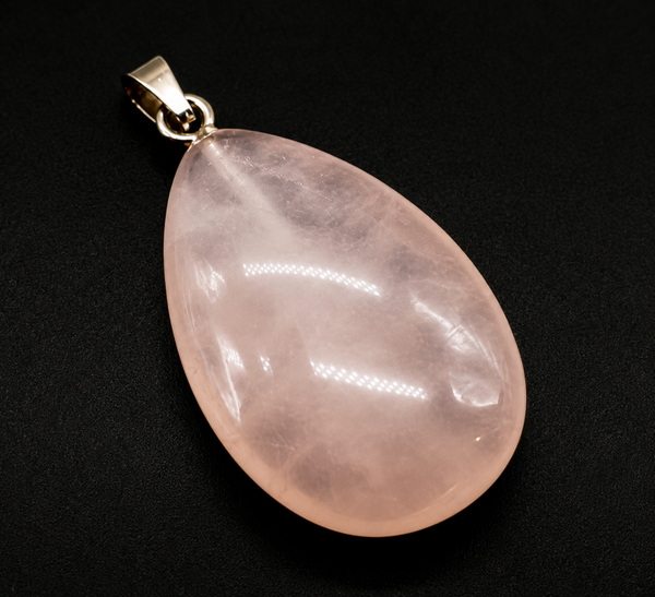 Pendentif Larme Quartz Rose 3cm