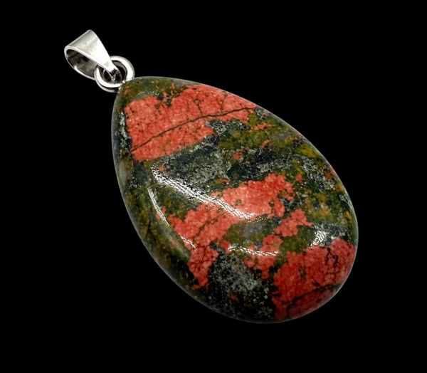 Pendentif Larme Unakite 3cm