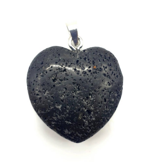 Pendentif Coeur Pierre de Lave 2.5cm