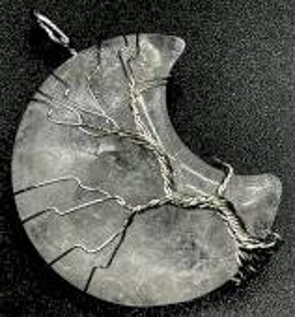 Pendentif Lune Arbre de Vie - Cristal de Roche 3.5cm