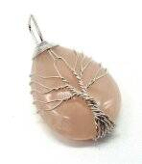 Pendentif Arbre de Vie - Quartz Rose 4cm
